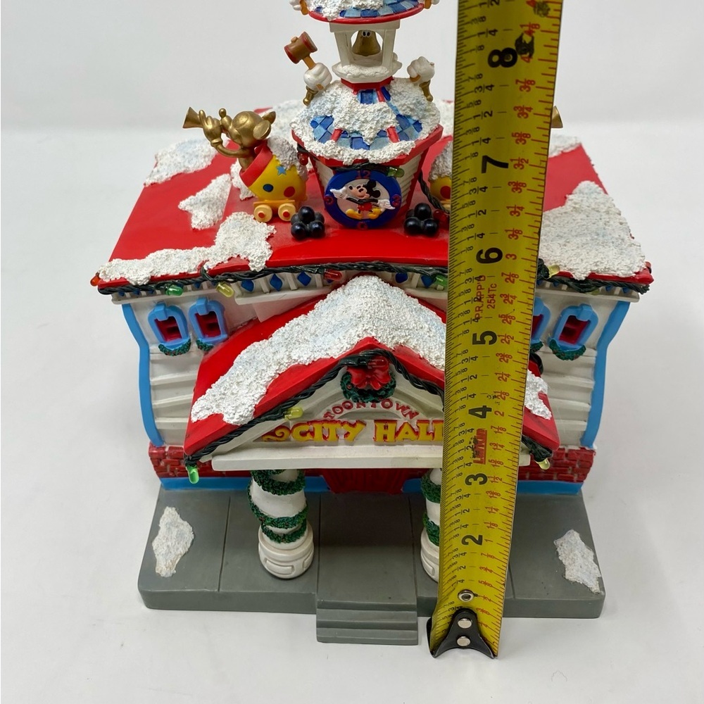 Vintage Disney Holiday Toontown City Hall Christmas Village Porcelain House - Picture 9 of 10